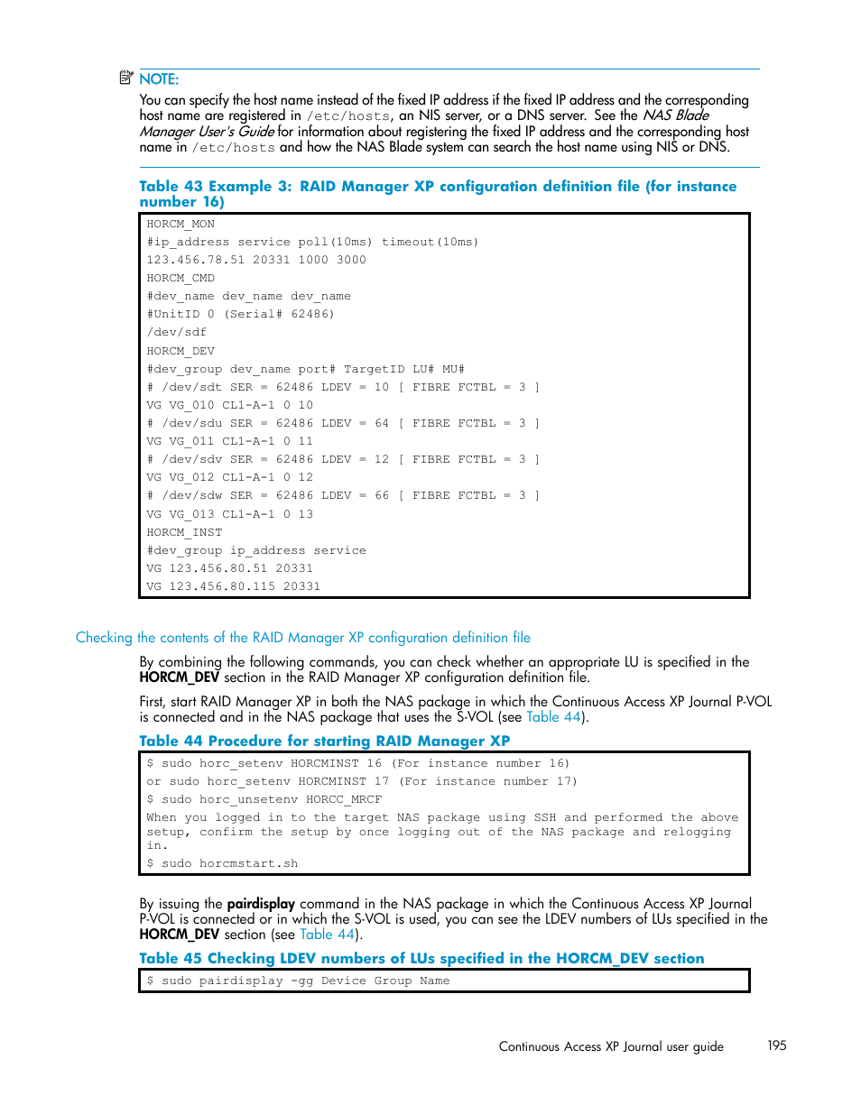 Procedure for starting raid manager xp | HP XP Continuous Access Software User Manual | Page 195 / 234