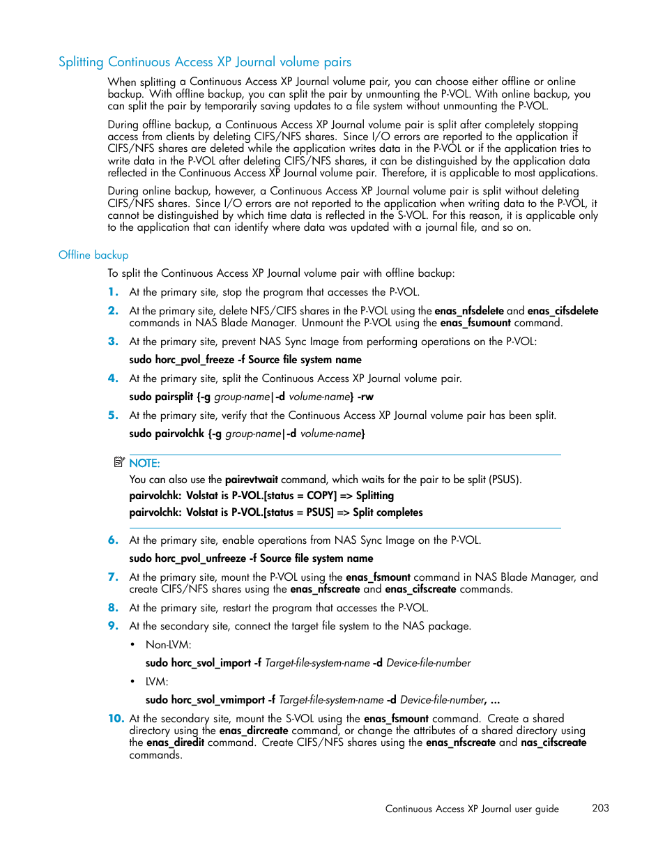 HP XP Continuous Access Software User Manual | Page 203 / 234