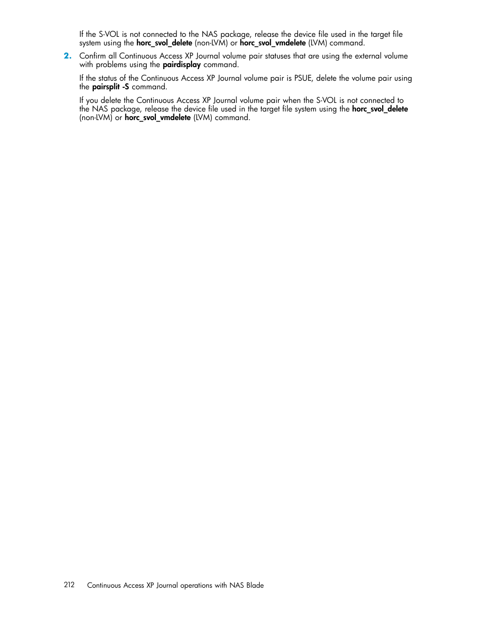 HP XP Continuous Access Software User Manual | Page 212 / 234