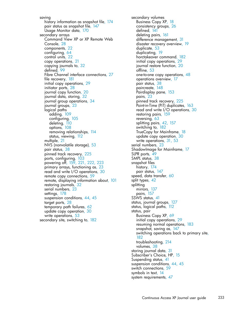 HP XP Continuous Access Software User Manual | Page 233 / 234