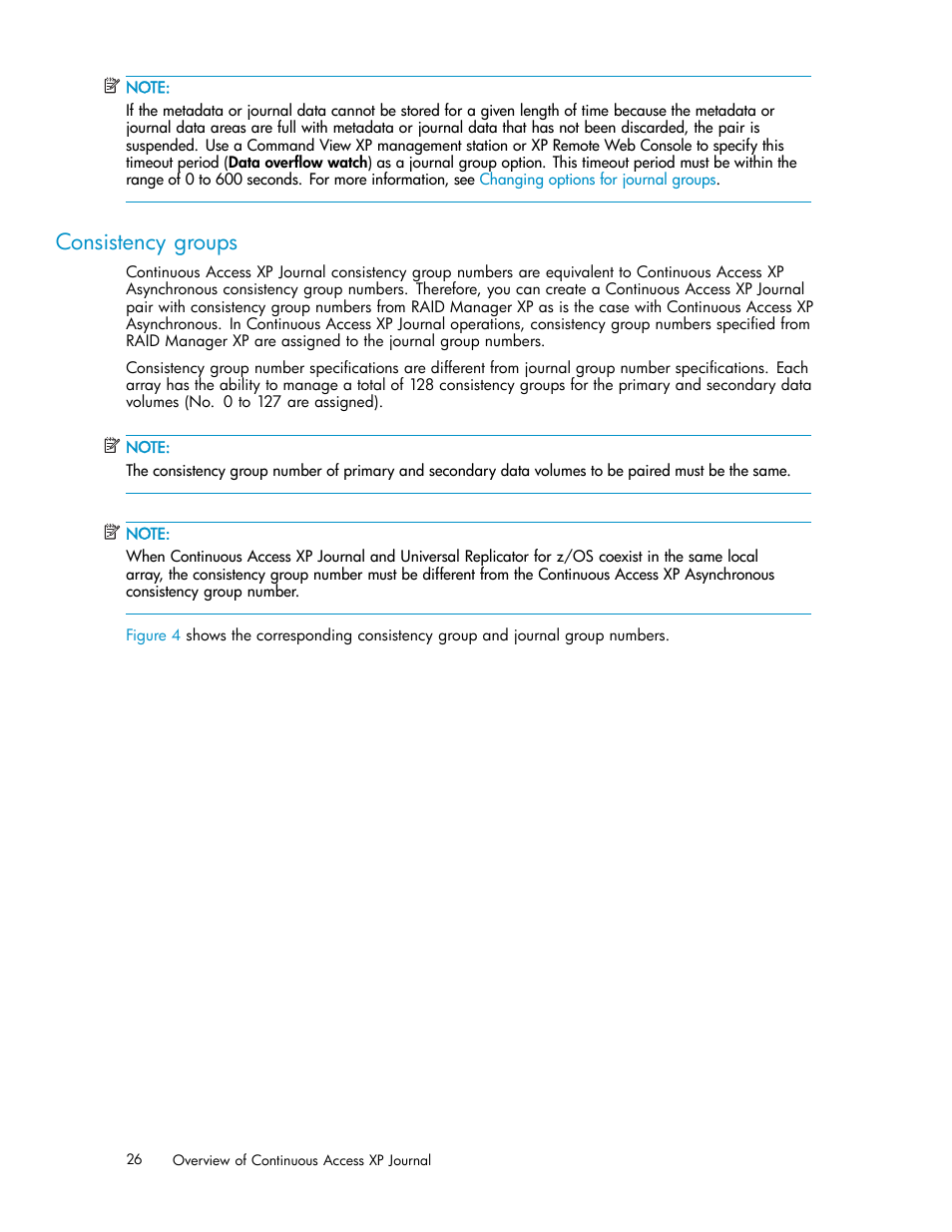 Consistency groups | HP XP Continuous Access Software User Manual | Page 26 / 234