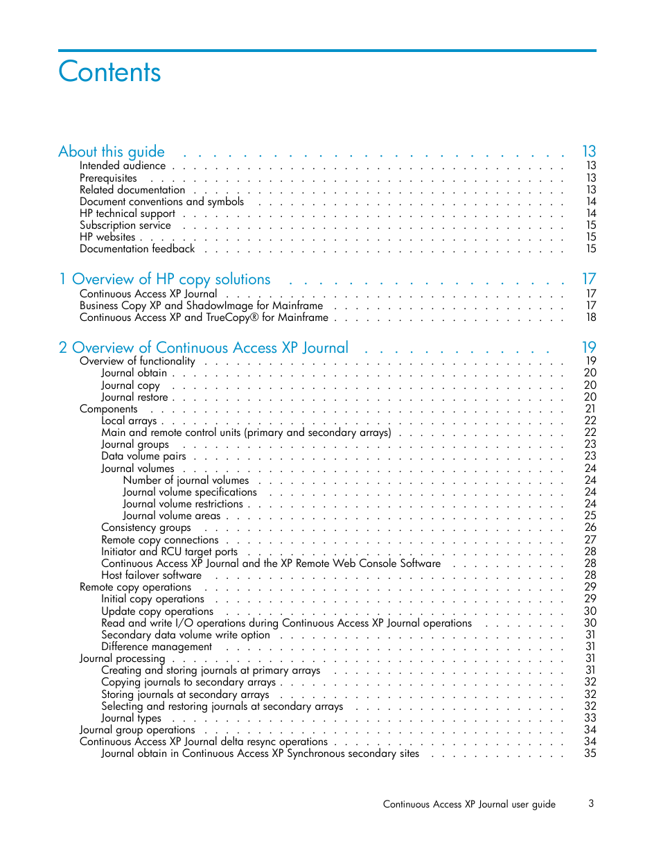 HP XP Continuous Access Software User Manual | Page 3 / 234