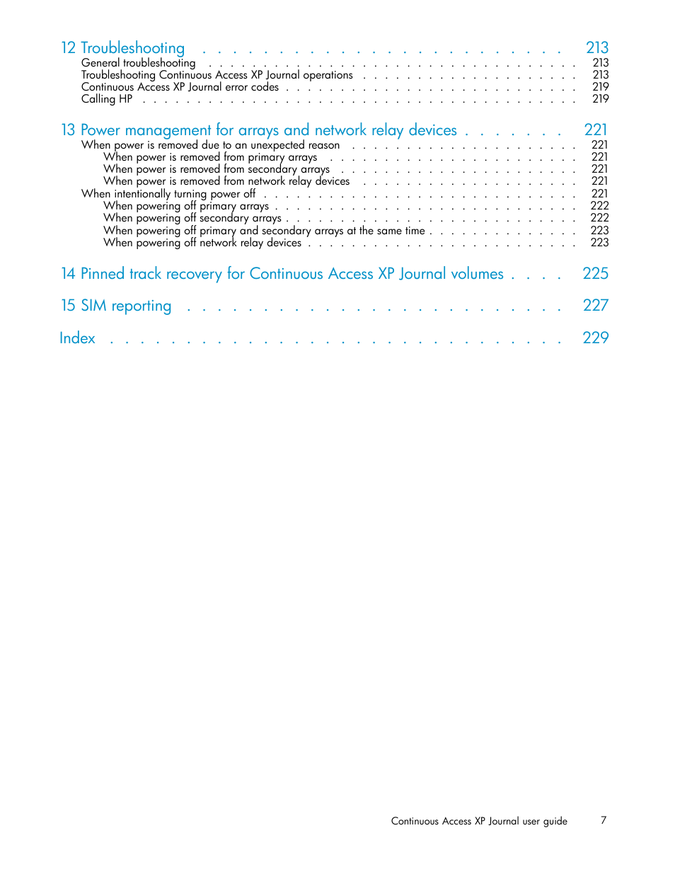 12 troubleshooting | HP XP Continuous Access Software User Manual | Page 7 / 234