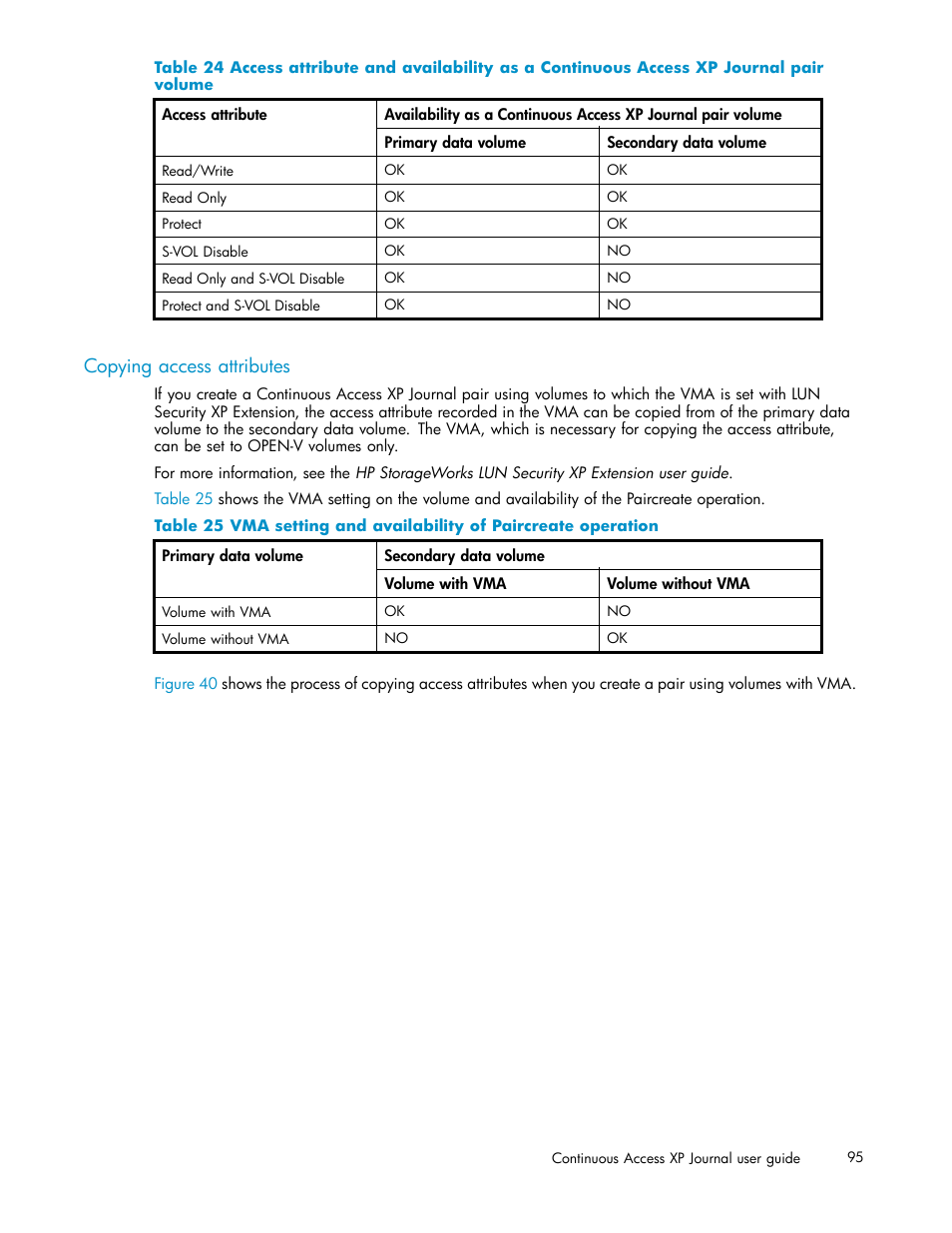 Copying access attributes | HP XP Continuous Access Software User Manual | Page 95 / 234