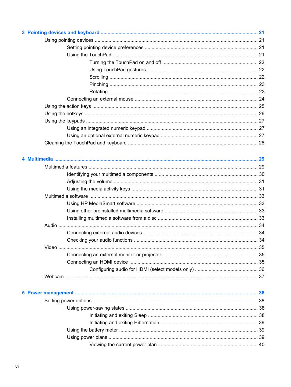 HP Pavilion dv7-4297cl Entertainment Notebook PC User Manual | Page 6 / 121