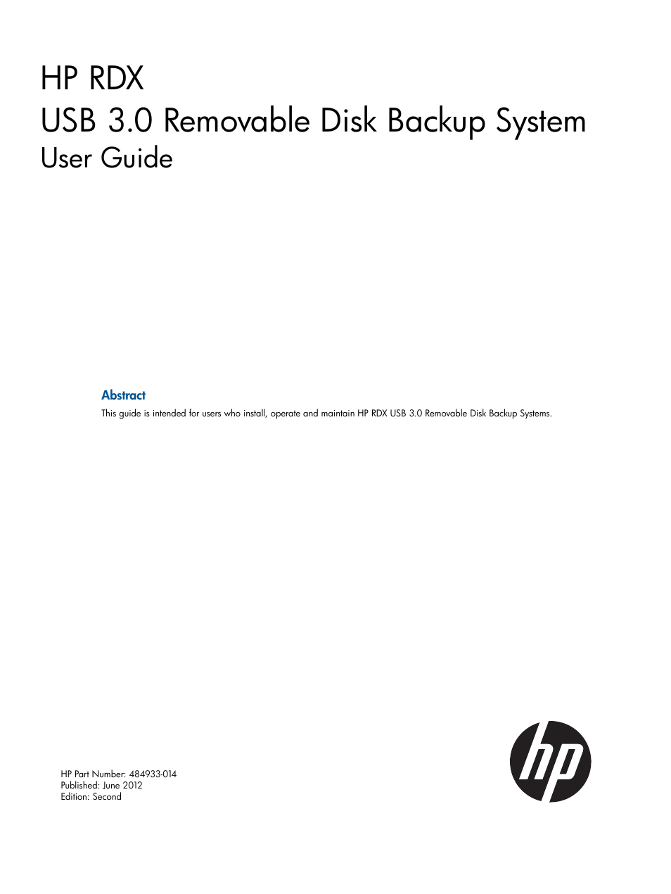 HP RDX Removable Disk Backup System User Manual | 31 pages