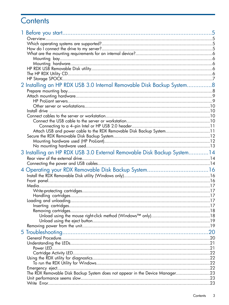 HP RDX Removable Disk Backup System User Manual | Page 3 / 31