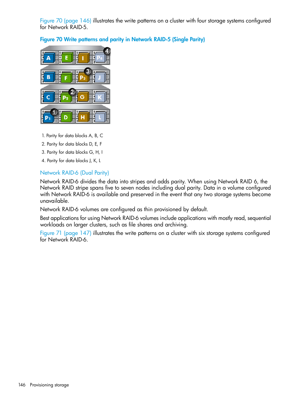 Network raid-6 (dual parity) | HP LeftHand P4000 SAN Solutions User Manual | Page 146 / 290