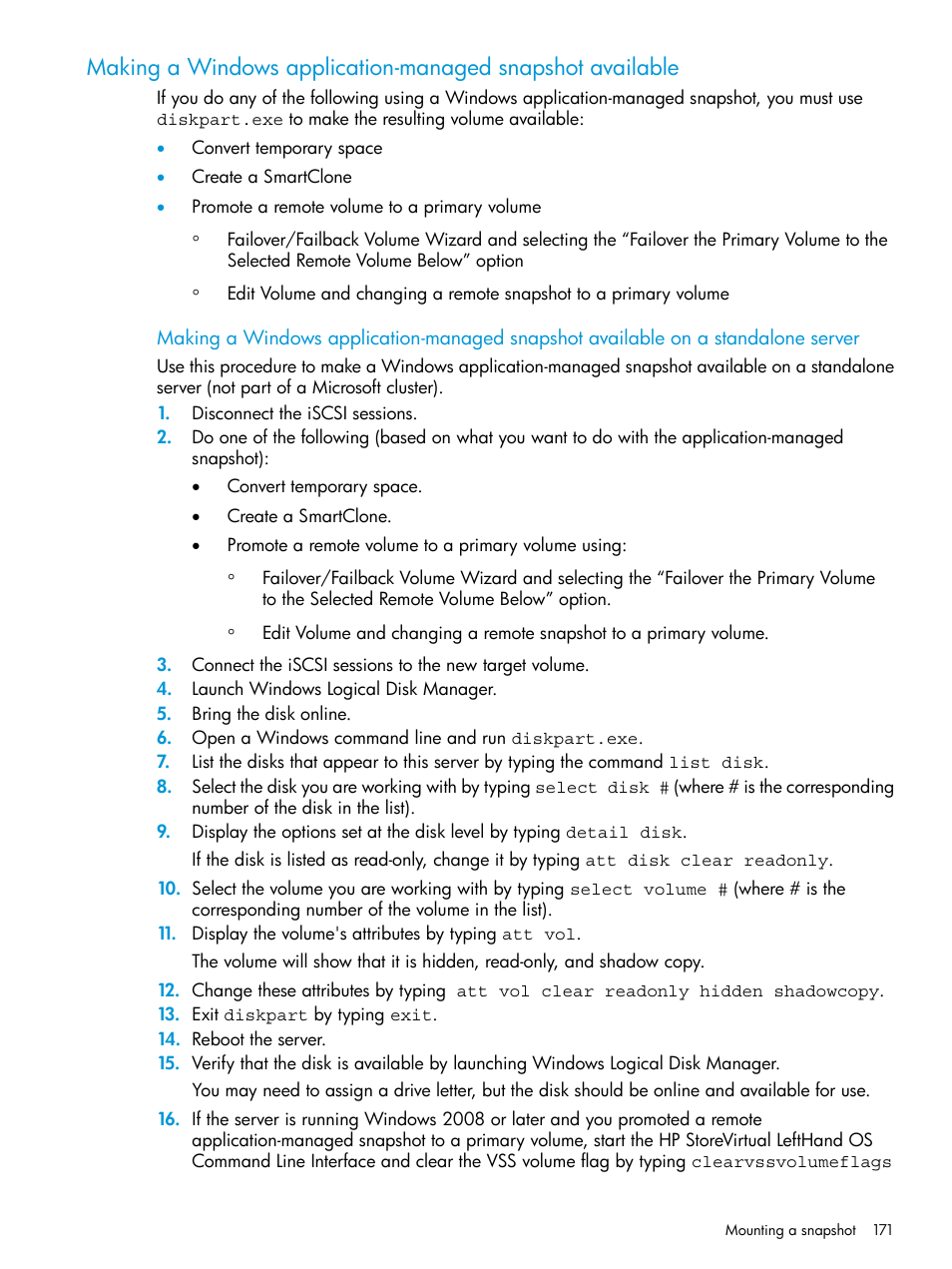 Making a windows | HP LeftHand P4000 SAN Solutions User Manual | Page 171 / 290