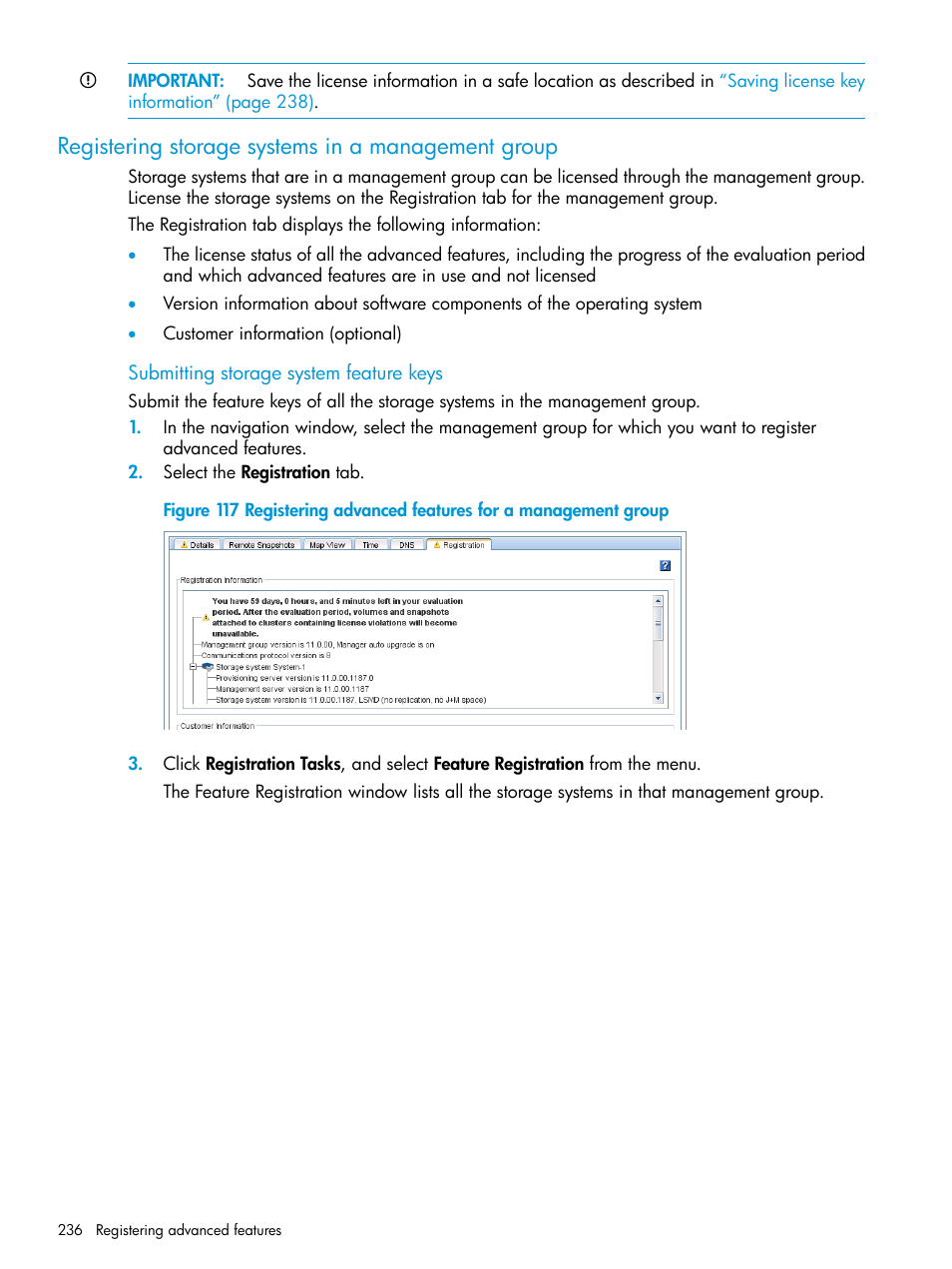 Registering storage systems in a management group | HP LeftHand P4000 SAN Solutions User Manual | Page 236 / 290