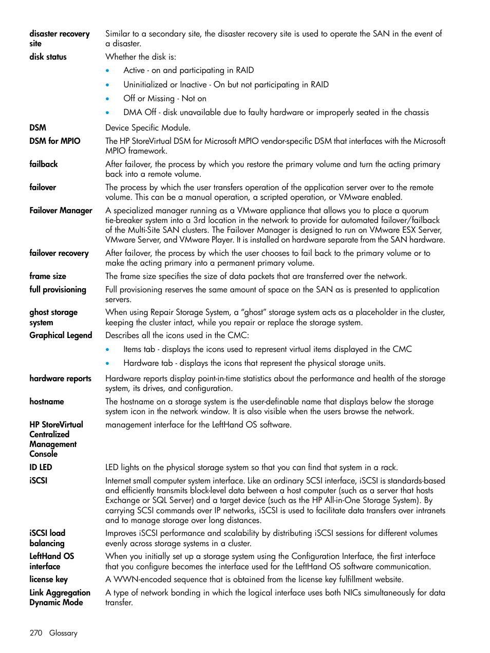 HP LeftHand P4000 SAN Solutions User Manual | Page 270 / 290