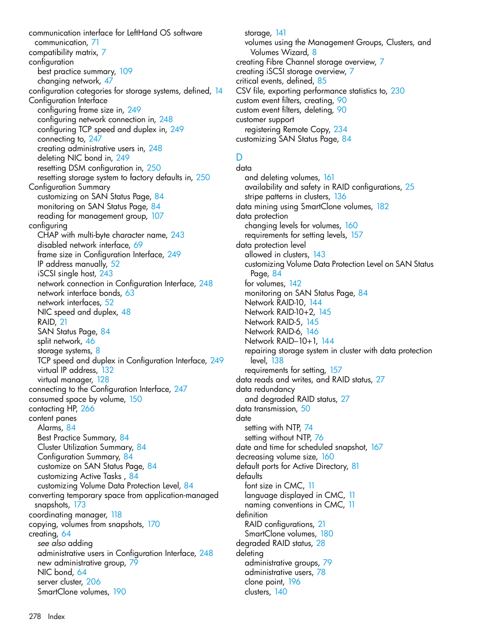 HP LeftHand P4000 SAN Solutions User Manual | Page 278 / 290