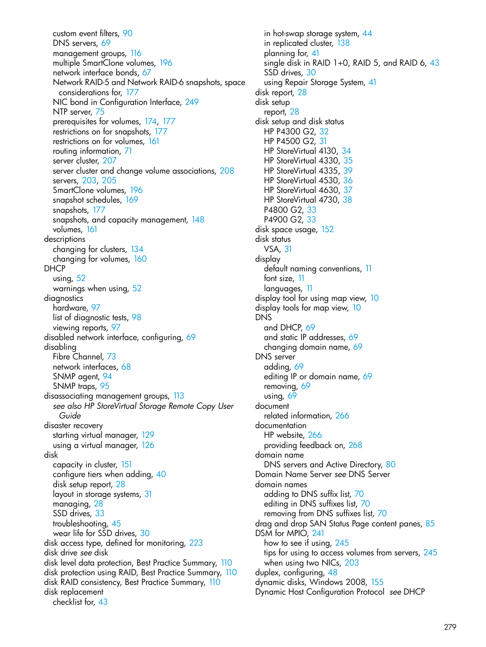 HP LeftHand P4000 SAN Solutions User Manual | Page 279 / 290