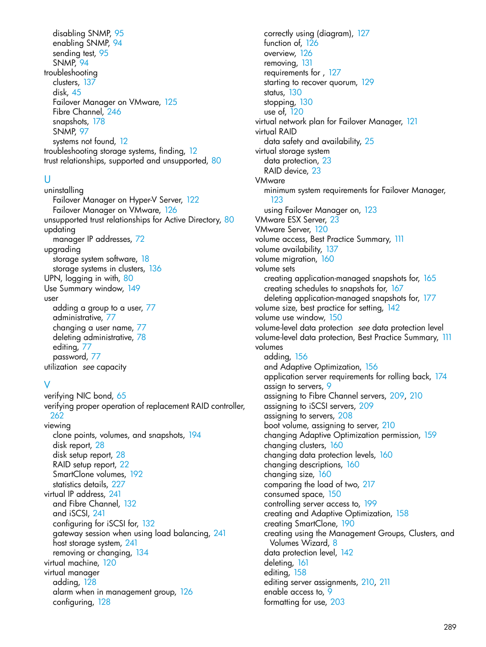 HP LeftHand P4000 SAN Solutions User Manual | Page 289 / 290