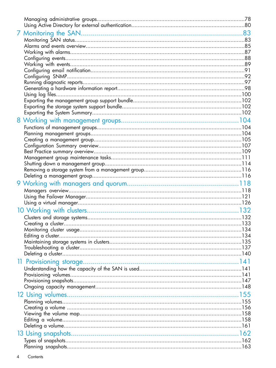 HP LeftHand P4000 SAN Solutions User Manual | Page 4 / 290