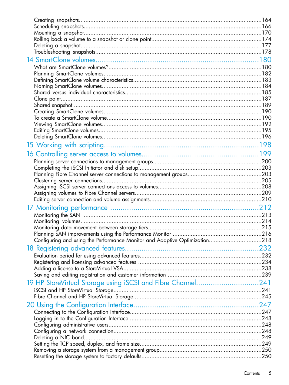 HP LeftHand P4000 SAN Solutions User Manual | Page 5 / 290