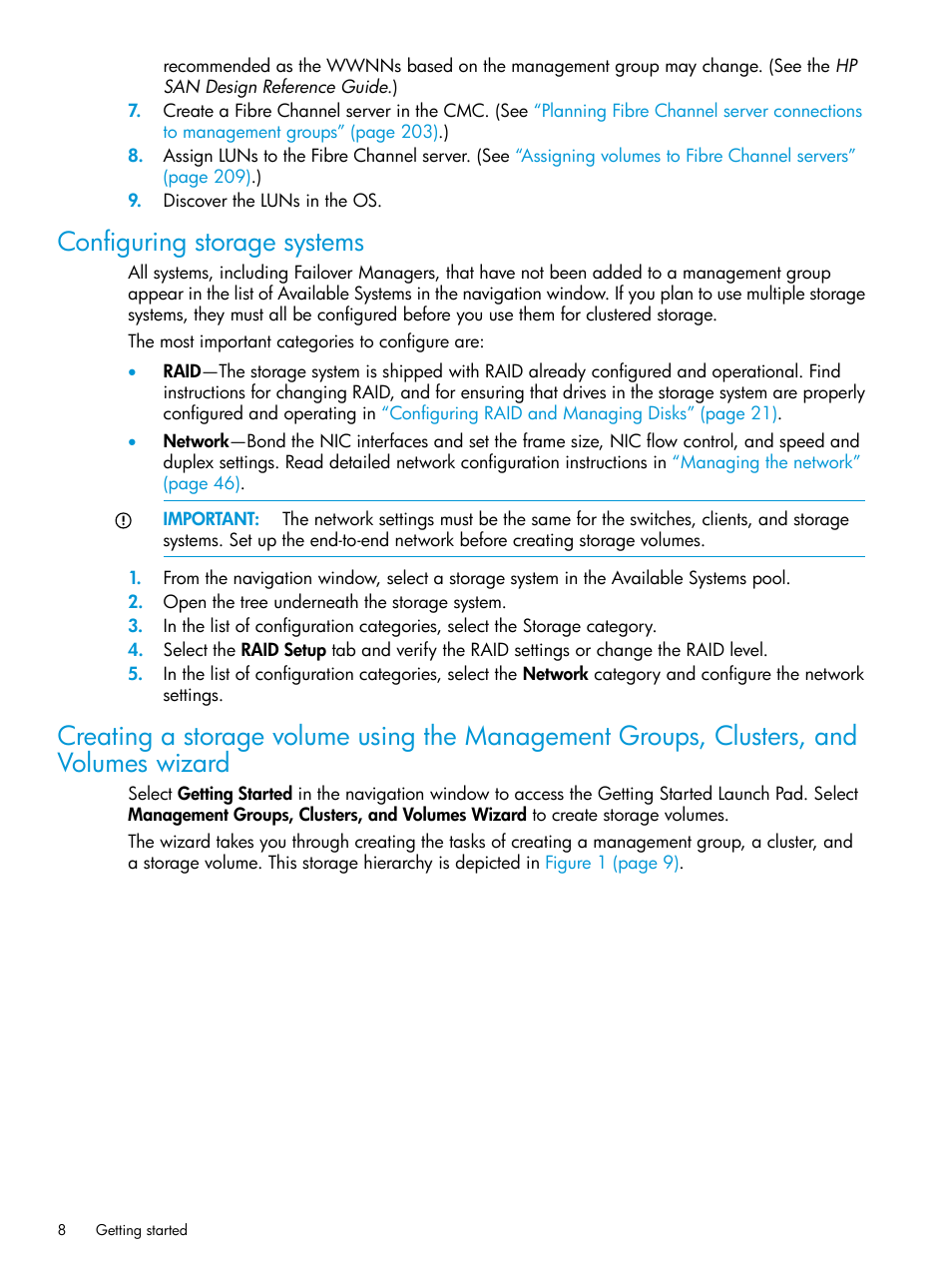 Configuring storage systems | HP LeftHand P4000 SAN Solutions User Manual | Page 8 / 290