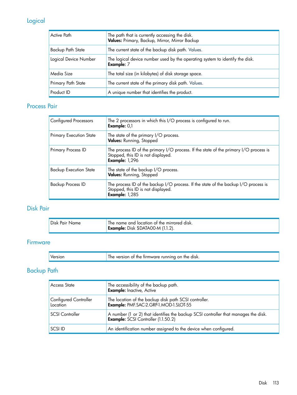 Logical, Process pair, Disk pair | Firmware, Backup path | HP Integrity NonStop J-Series User Manual | Page 113 / 328