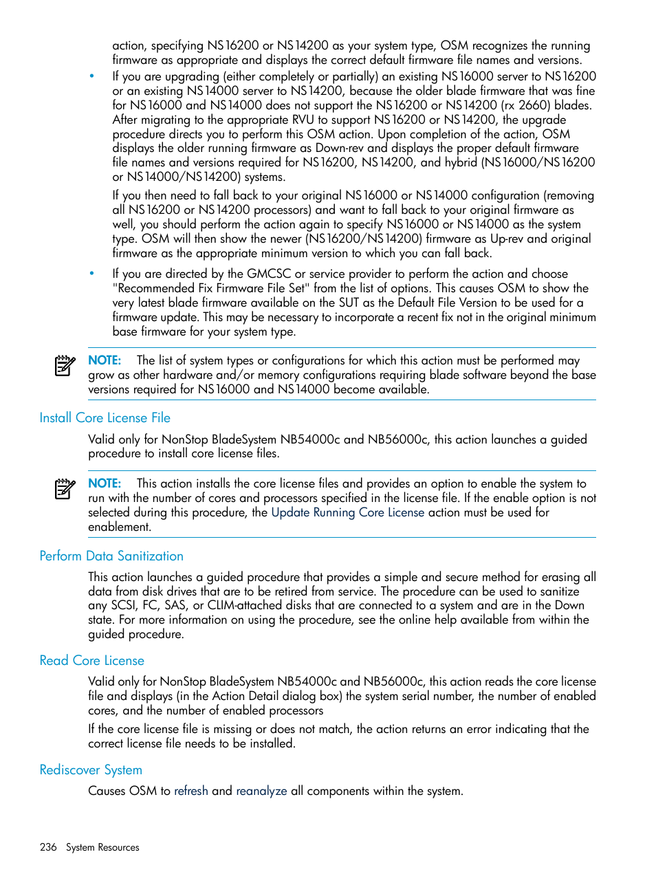 Install core license file, Perform data sanitization, Read core license | Rediscover system | HP Integrity NonStop J-Series User Manual | Page 236 / 328