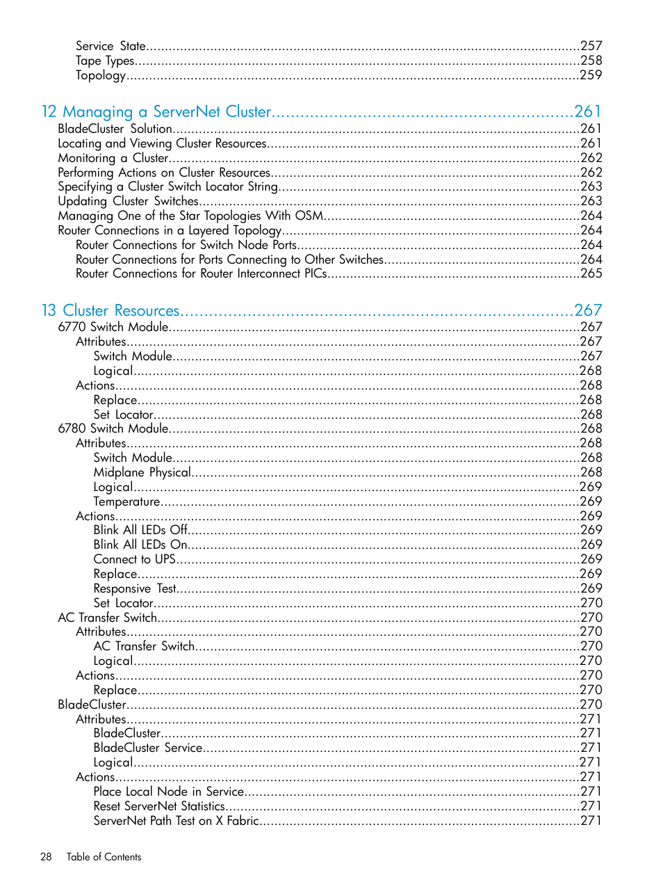 12 managing a servernet cluster, 13 cluster resources | HP Integrity NonStop J-Series User Manual | Page 28 / 328