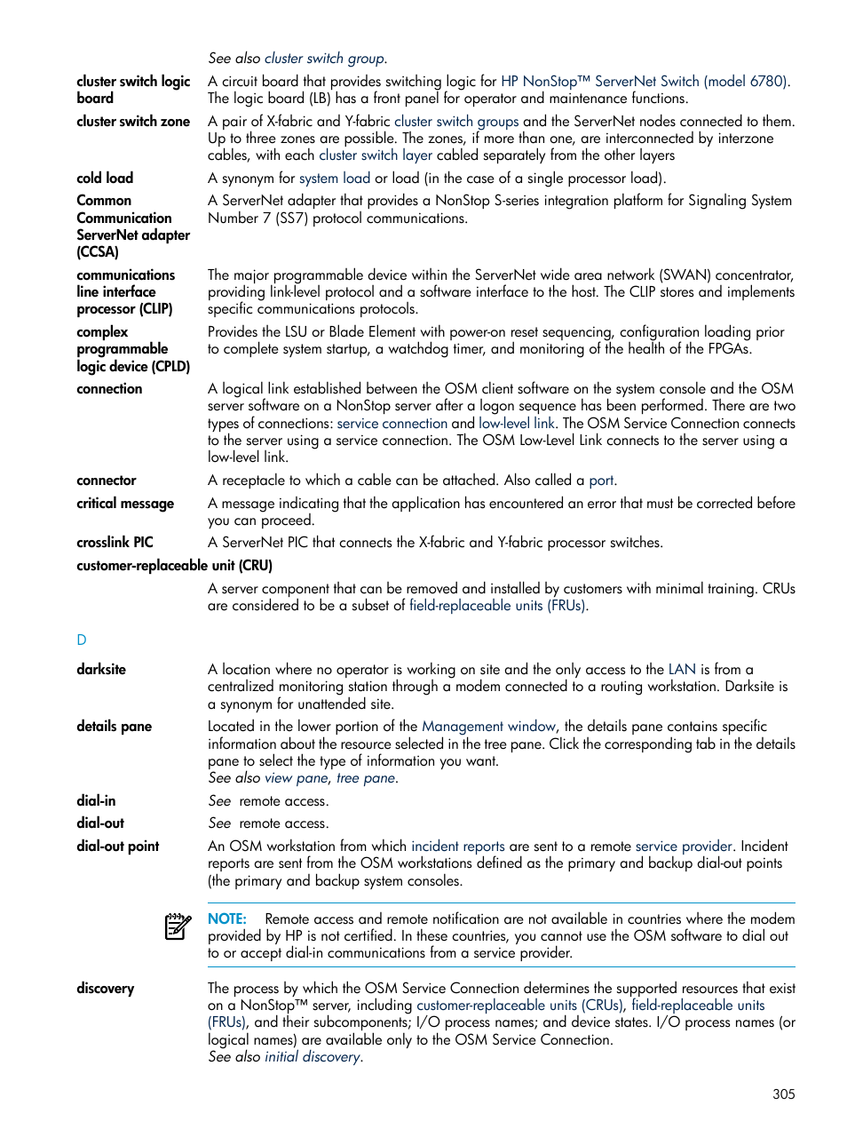 Disk customer-replaceable, Units crus, Cluster switch | Zone | HP Integrity NonStop J-Series User Manual | Page 305 / 328