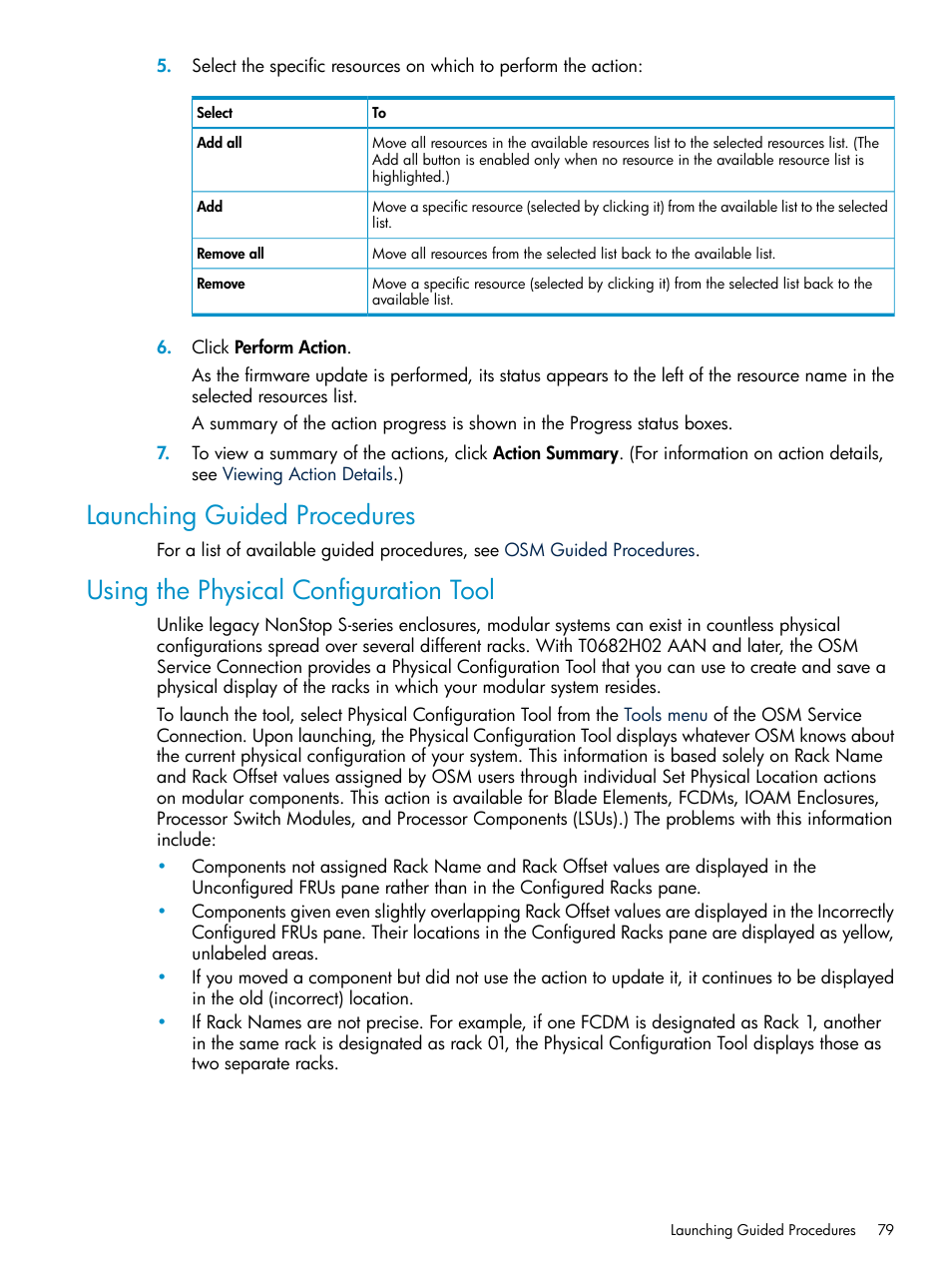 Launching guided procedures, Using the physical configuration tool, Physical configuration tool | HP Integrity NonStop J-Series User Manual | Page 79 / 328