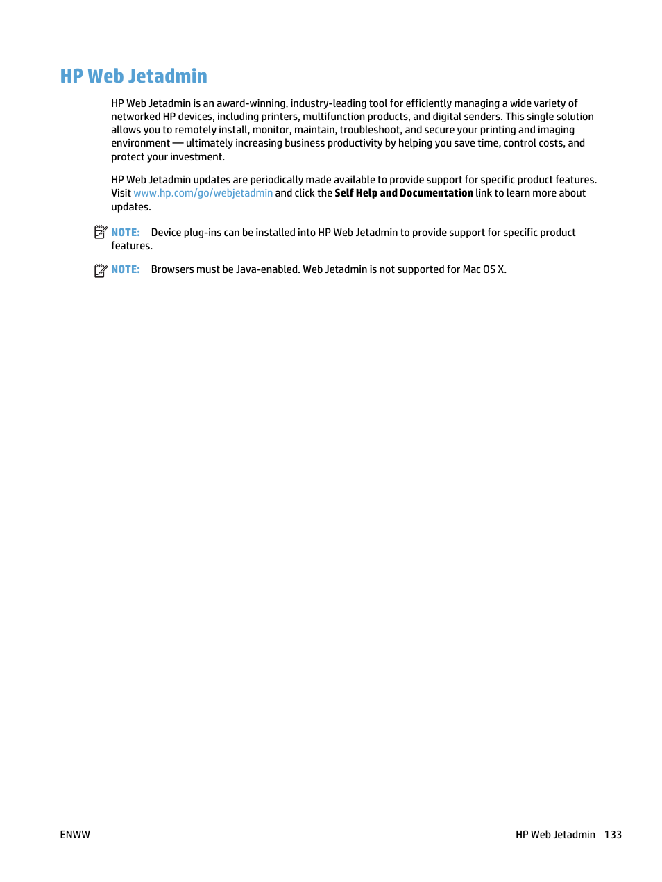 Hp web jetadmin | HP LaserJet Pro 400 MFP M425 User Manual | Page 149 / 228