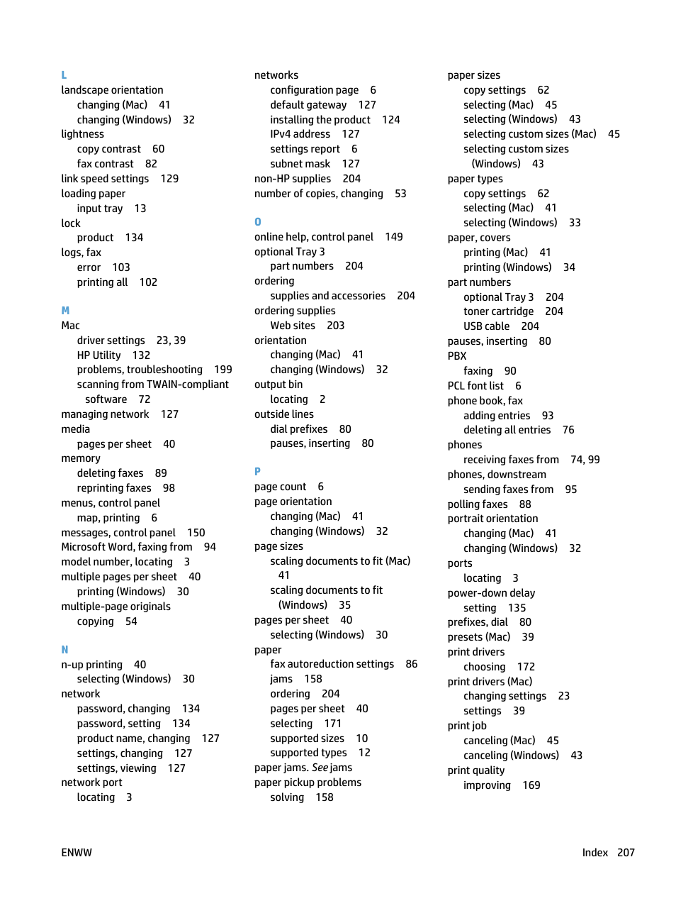 HP LaserJet Pro 400 MFP M425 User Manual | Page 223 / 228