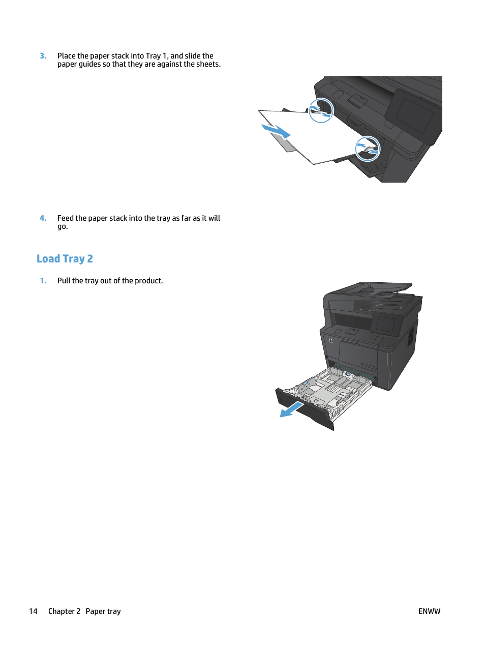 Load tray 2 | HP LaserJet Pro 400 MFP M425 User Manual | Page 30 / 228