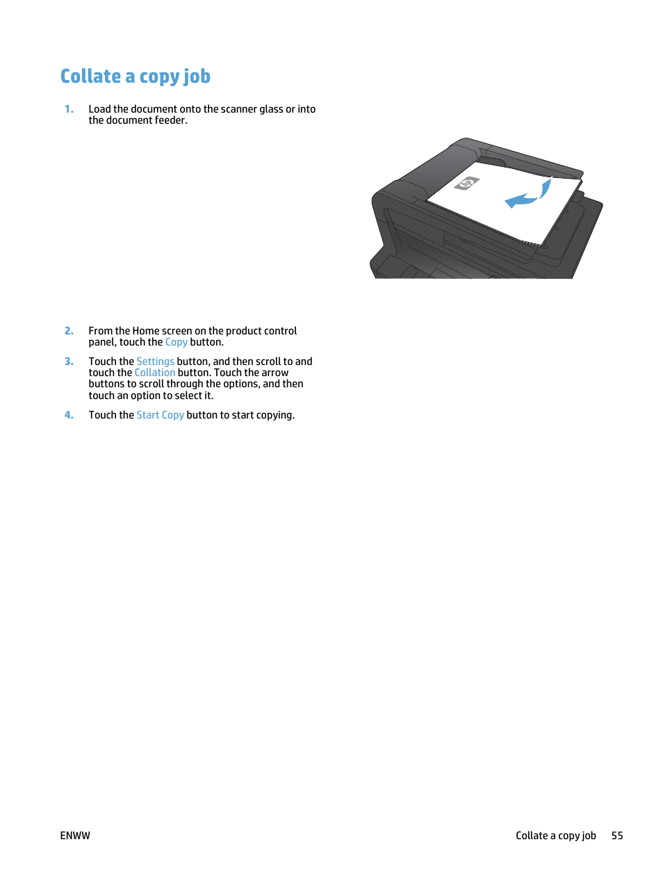 Collate a copy job | HP LaserJet Pro 400 MFP M425 User Manual | Page 71 / 228