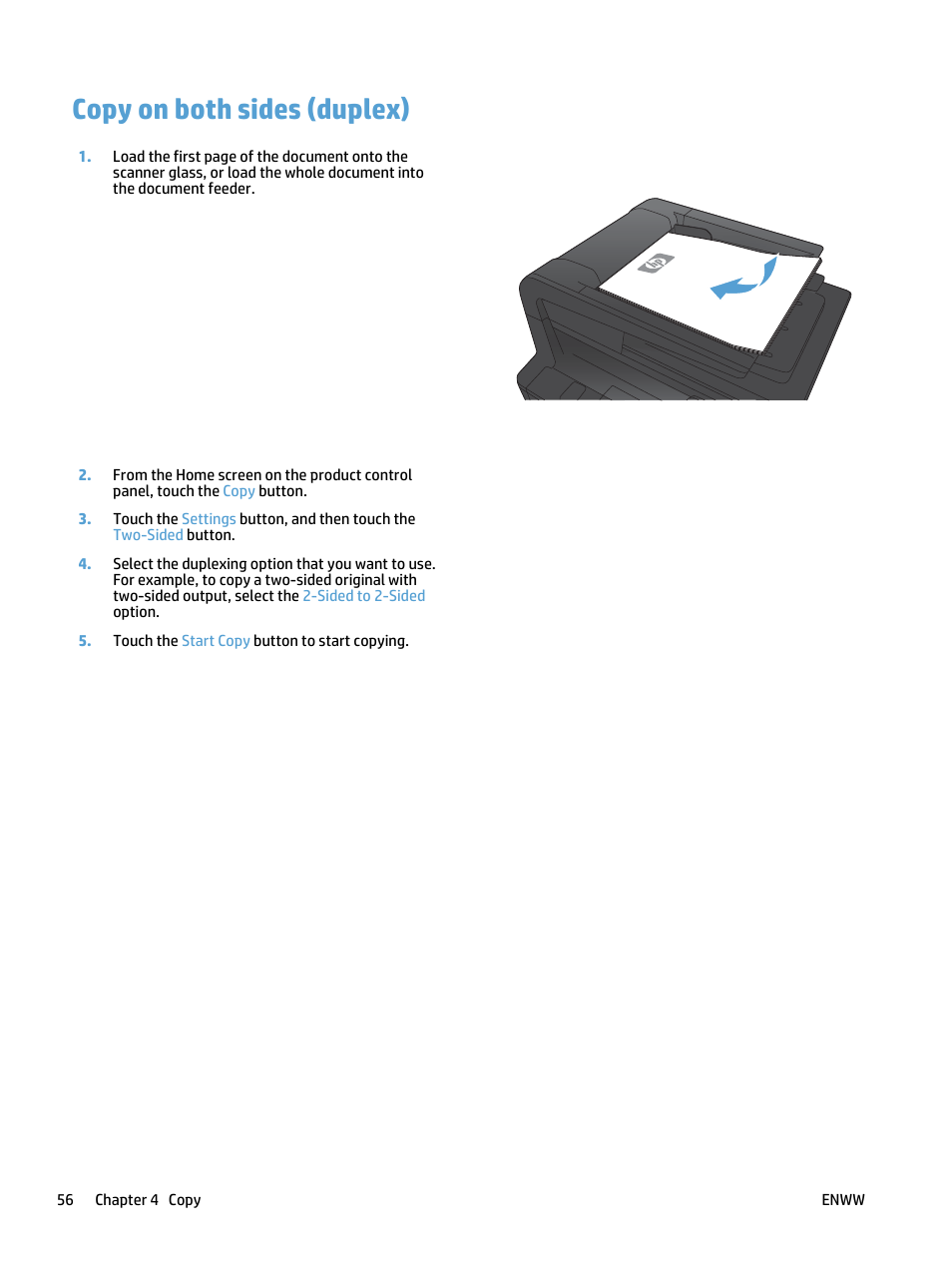 Copy on both sides (duplex) | HP LaserJet Pro 400 MFP M425 User Manual | Page 72 / 228