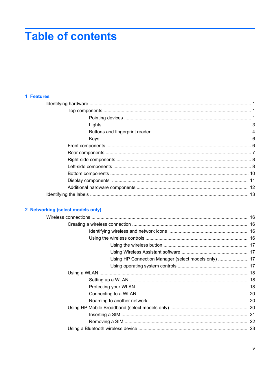 HP EliteBook 2540p Notebook PC User Manual | Page 5 / 173