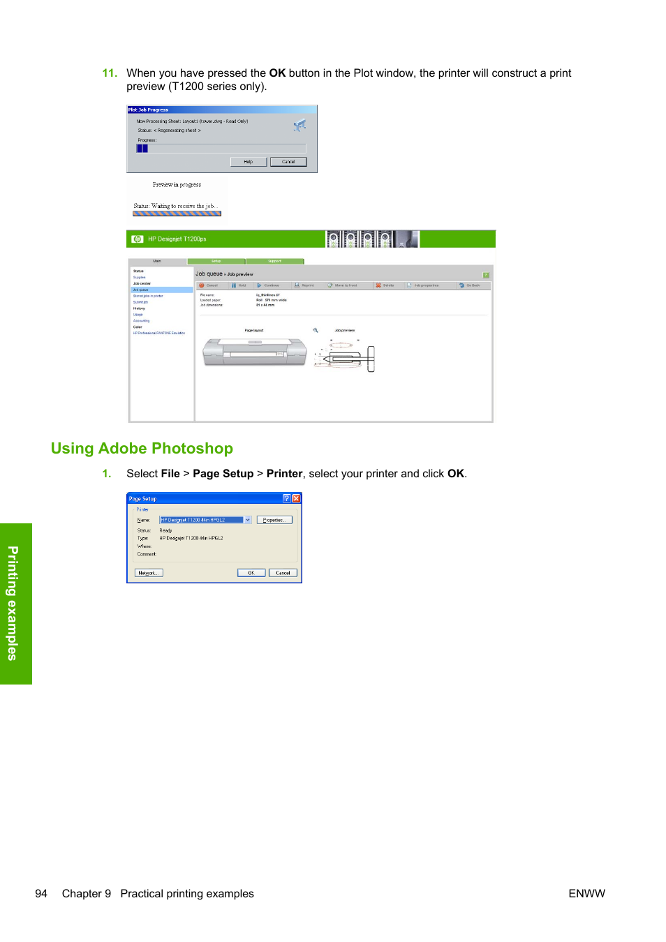 Using adobe photoshop | HP Designjet T1200 Printer series User Manual | Page 102 / 200