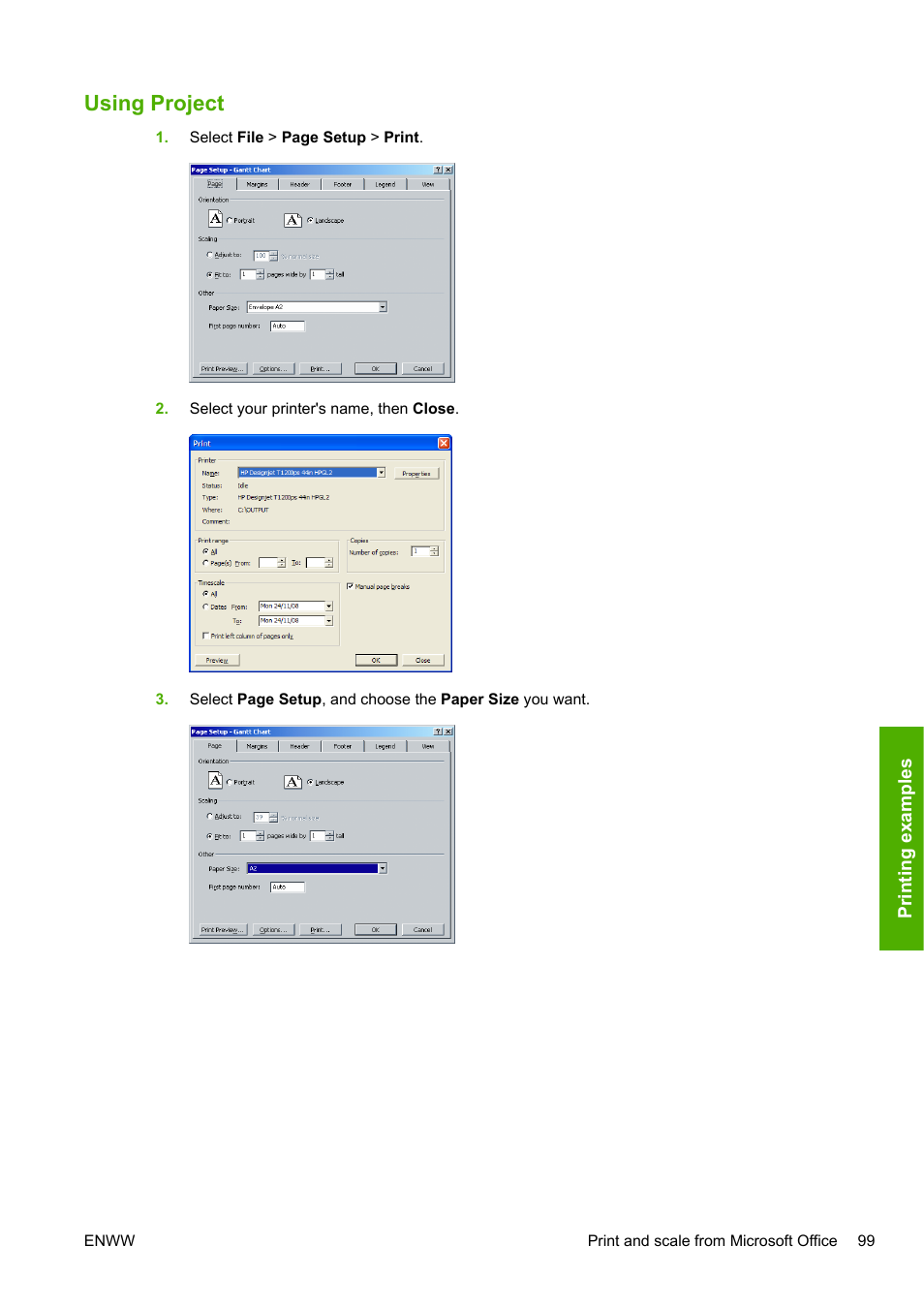 Using project | HP Designjet T1200 Printer series User Manual | Page 107 / 200