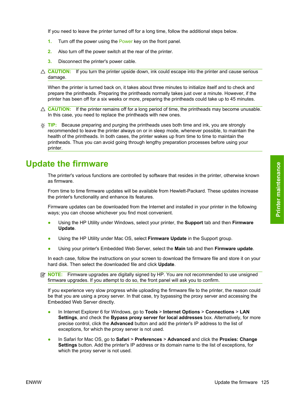 Update the firmware | HP Designjet T1200 Printer series User Manual | Page 133 / 200