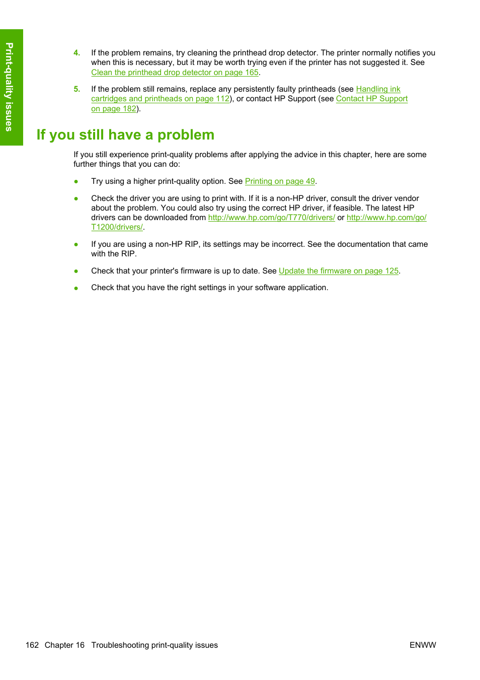 If you still have a problem | HP Designjet T1200 Printer series User Manual | Page 170 / 200