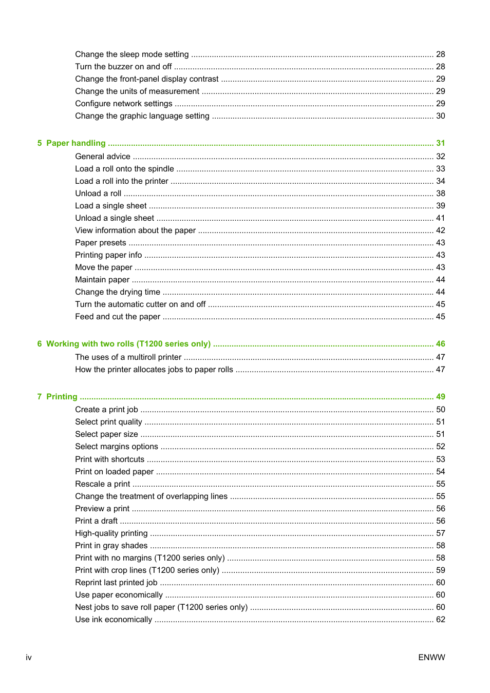 HP Designjet T1200 Printer series User Manual | Page 4 / 200