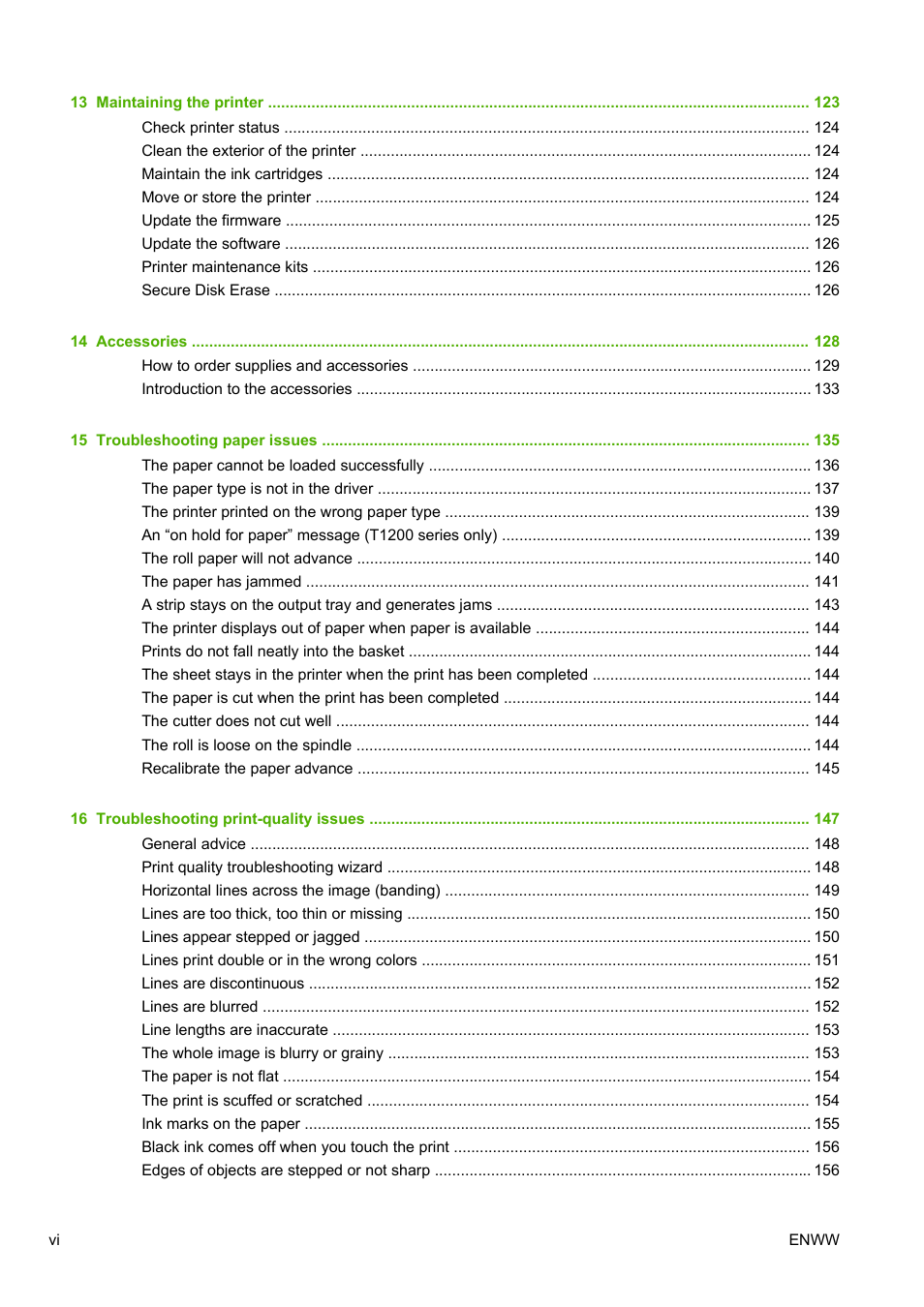 HP Designjet T1200 Printer series User Manual | Page 6 / 200