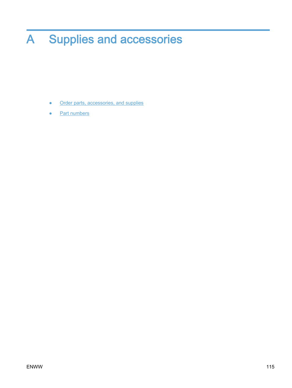 Supplies and accessories, Appendix a supplies and accessories, A supplies and accessories | HP Color LaserJet Enterprise M750 Printer series User Manual | Page 125 / 134