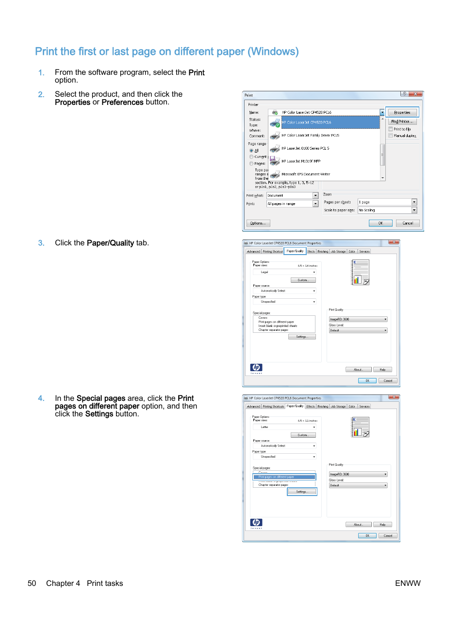 HP Color LaserJet Enterprise M750 Printer series User Manual | Page 60 / 134