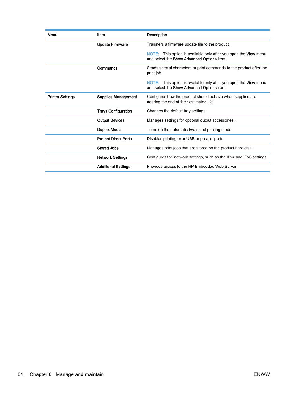 84 chapter 6 manage and maintain enww | HP Color LaserJet Enterprise M750 Printer series User Manual | Page 94 / 134
