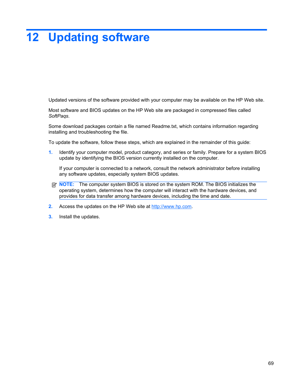 Updating software, 12 updating software | HP Mini 2102 User Manual | Page 77 / 88