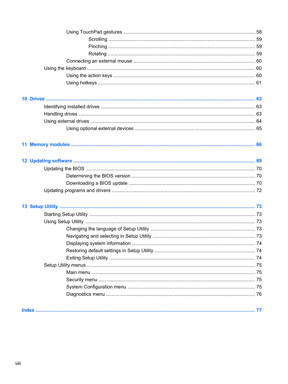 HP Mini 2102 User Manual | Page 8 / 88