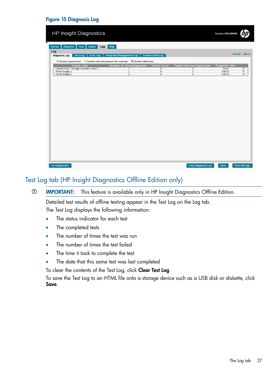 HP Insight Diagnostics Software User Manual | Page 27 / 43