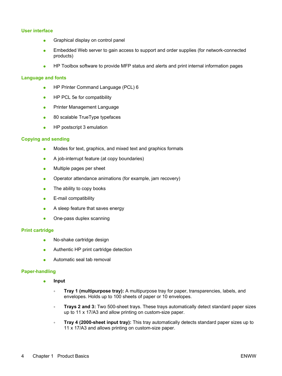 HP LaserJet M9040M9050 Multifunction Printer series User Manual | Page 18 / 288