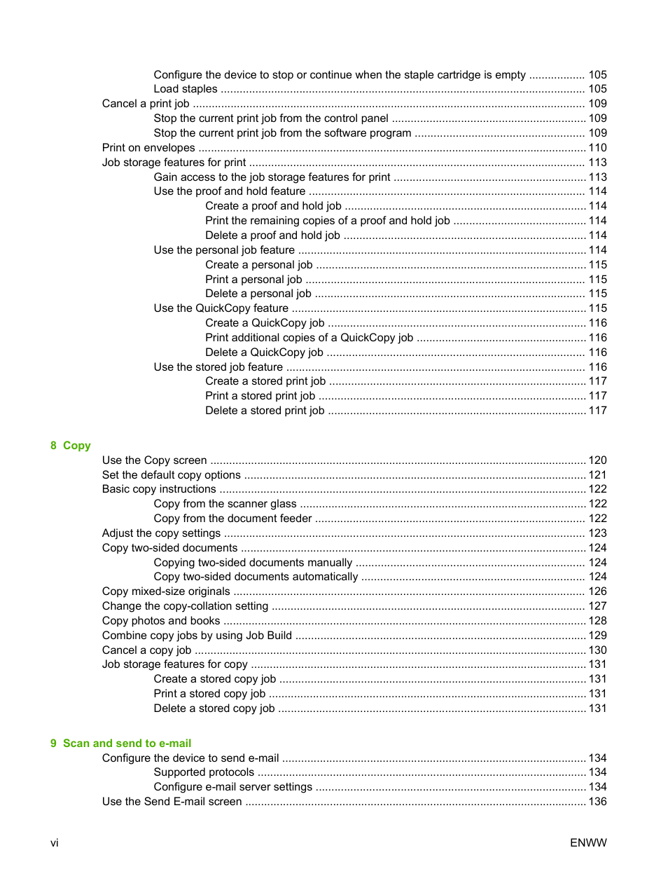 HP LaserJet M9040M9050 Multifunction Printer series User Manual | Page 8 / 288