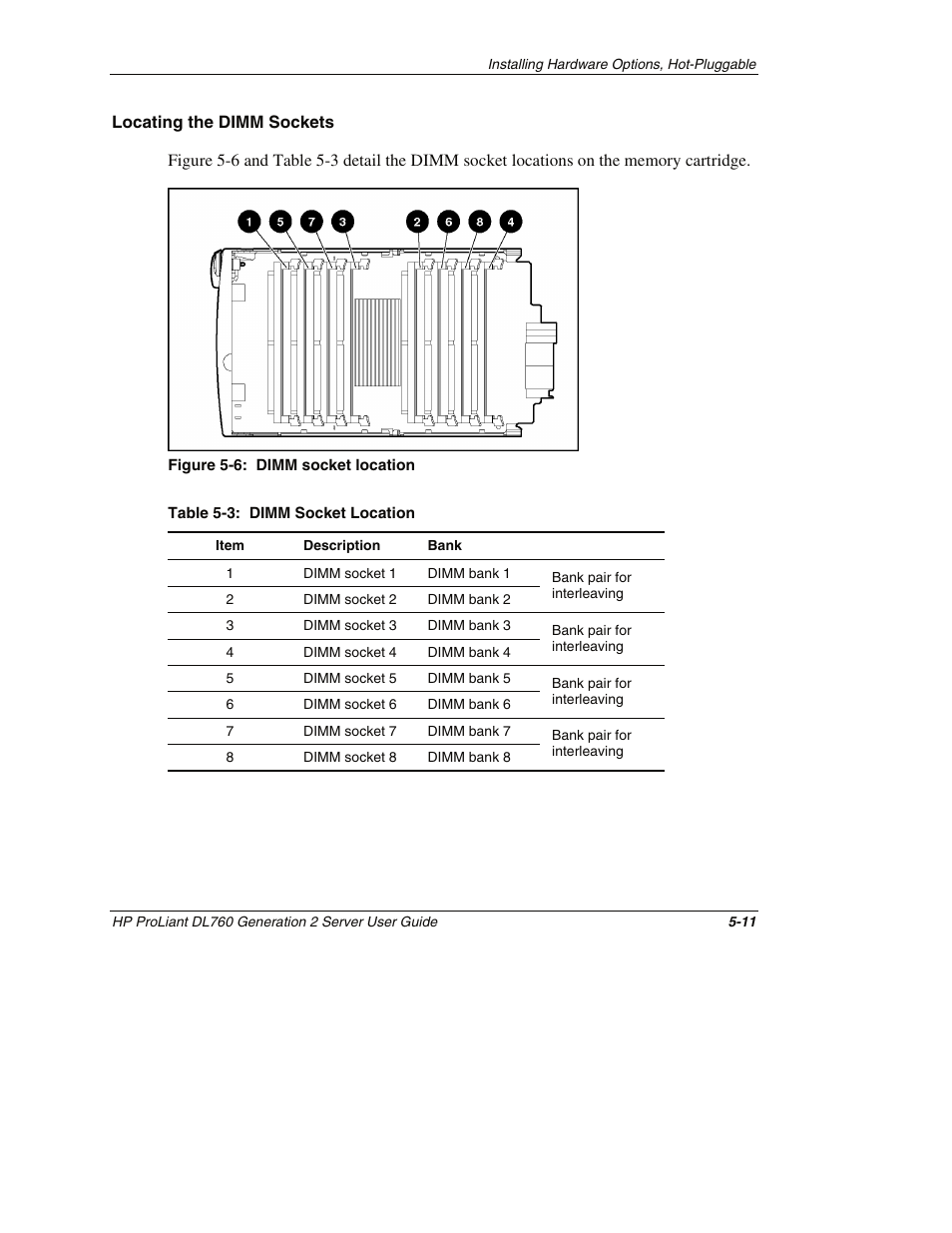 Locating the dimm sockets | HP ProLiant DL760 G2 Server User Manual | Page 126 / 299