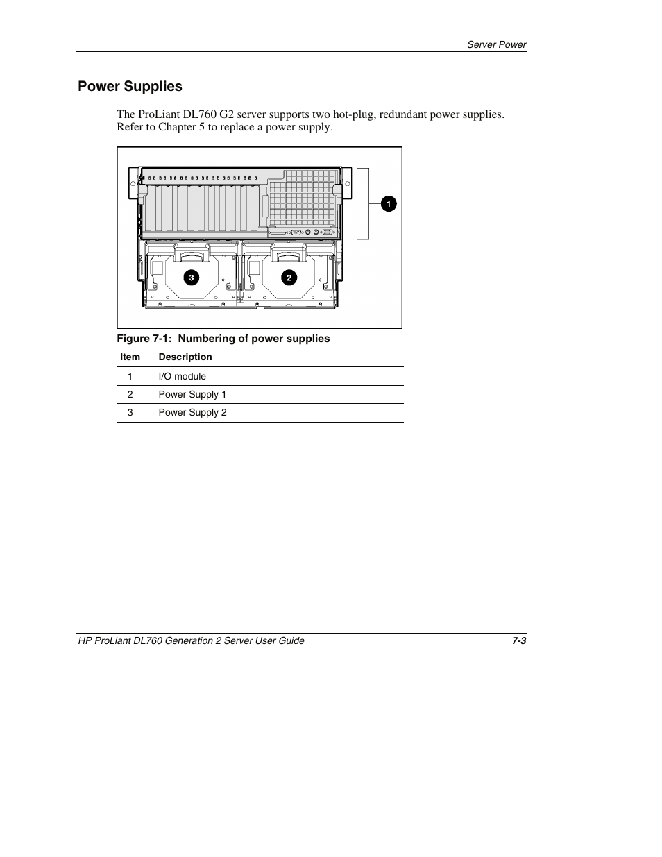 Power supplies, Power supplies -3 | HP ProLiant DL760 G2 Server User Manual | Page 183 / 299