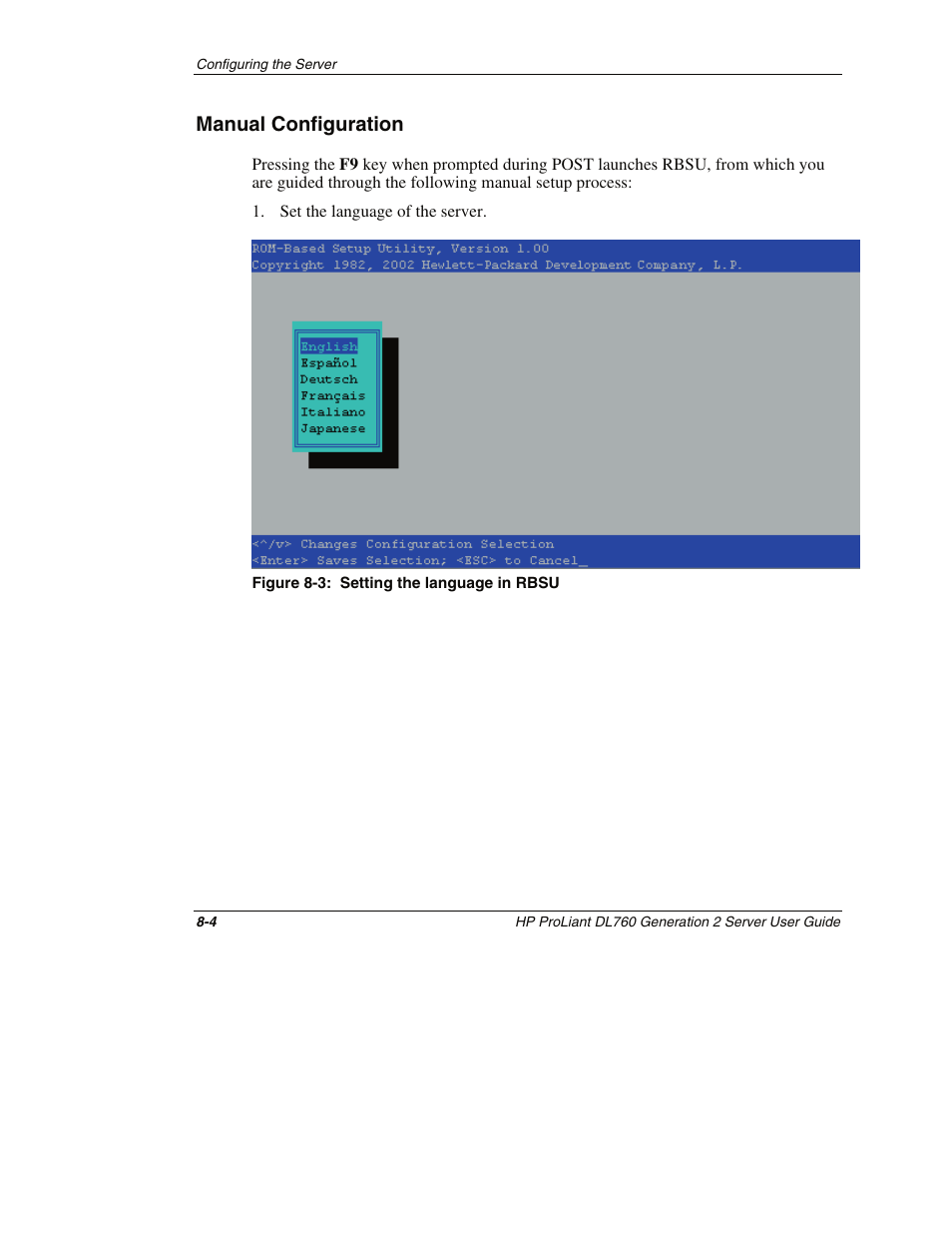 Manual configuration, Manual configuration -4 | HP ProLiant DL760 G2 Server User Manual | Page 197 / 299