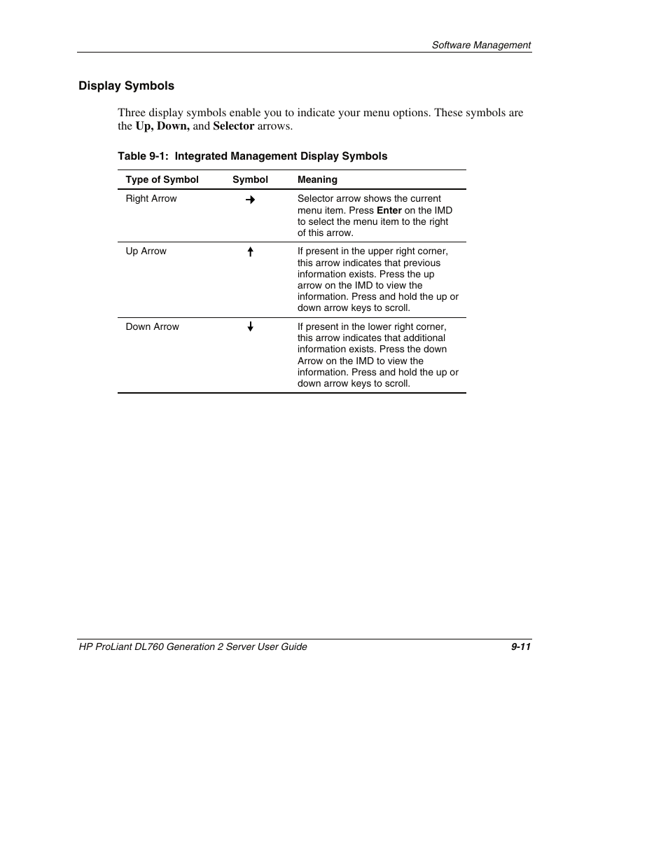 Display symbols | HP ProLiant DL760 G2 Server User Manual | Page 230 / 299